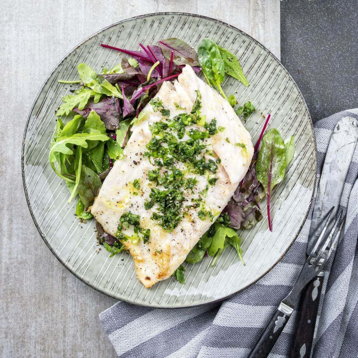 Baked cod with salsa verde | The Fertility Kitchen