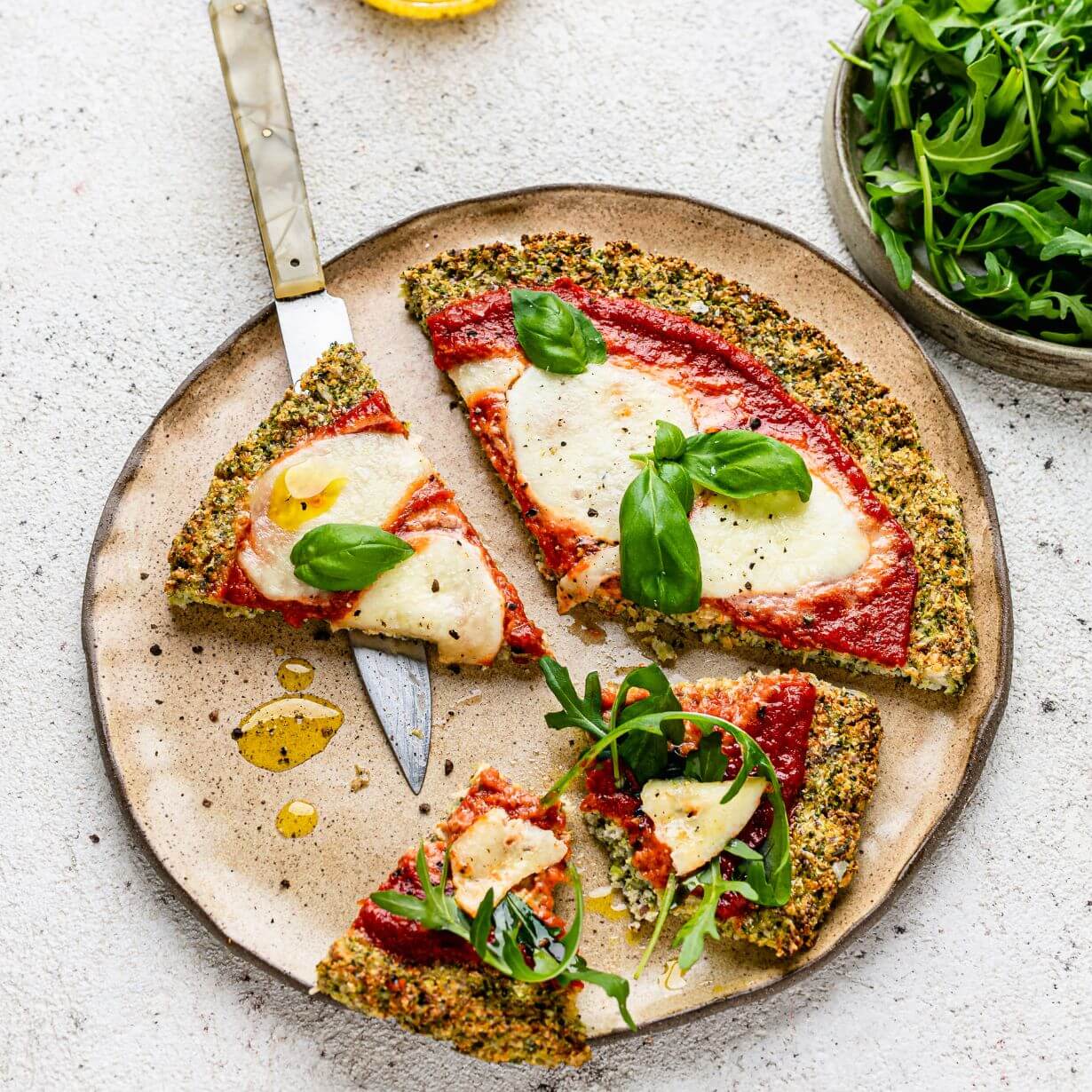 Cauliflower crust Margherita pizza The Fertility Kitchen