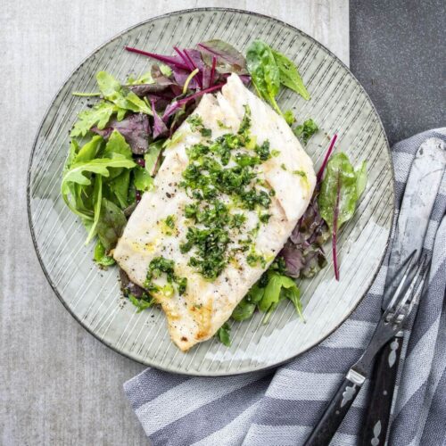 Baked cod with salsa verde | The Fertility Kitchen